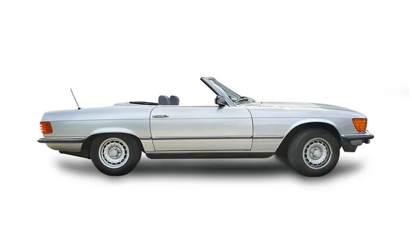 一种典型的白色复古车型 背景是白色的 — 图库照片