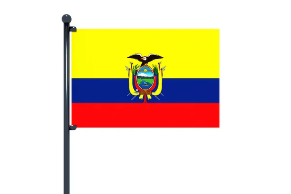 Ilustrace Vlajky Ekvádoru Izolované Bílém Pozadí — Stock fotografie