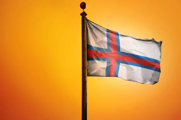Ψηφιακή Απεικόνιση Της Σημαίας Των Νήσων Φερόε Που Κυματίζει Φωτεινό — Φωτογραφία Αρχείου
