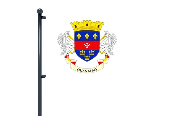 Illustration Flaggan Saint Barthelemy Isolerad Vit Bakgrund — Stockfoto