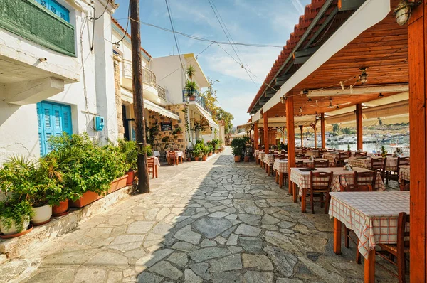 Wielka Wieś Aegina Dobrych Restauracji — Zdjęcie stockowe