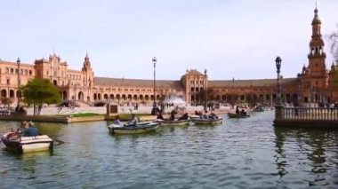 Sevilla 'daki Espana Meydanı, İspanya' daki HD.