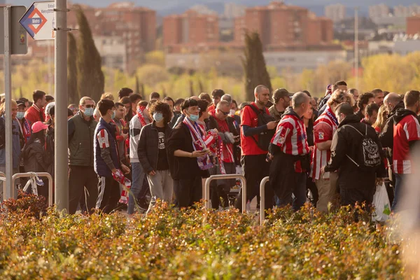 Una Liga Campeones Madrid Con Defensor Policial — Foto de Stock