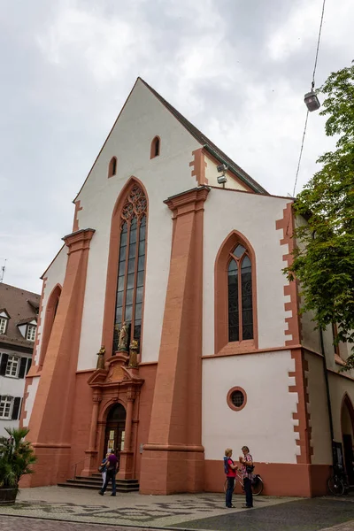 Plano Vertical Fachada Los Edificios Históricos Típicos Centro Friburgo Alemania — Foto de Stock