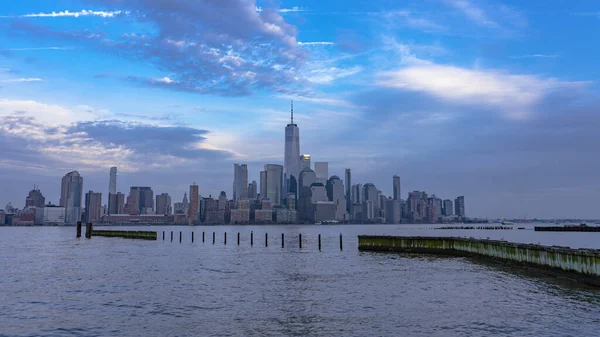 Das Schöne Stadtbild Von Manhattan Die Skyline Von New York — Stockfoto