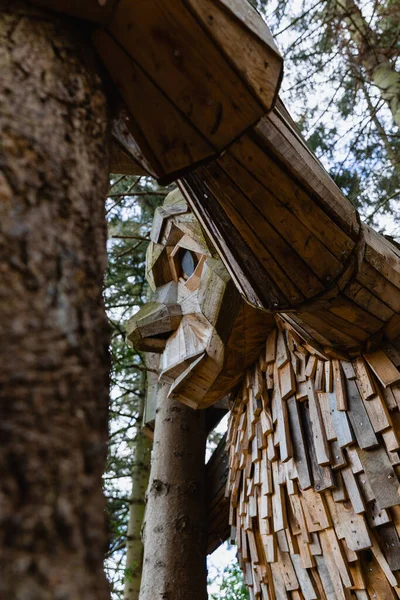 Rzeźba Drzewa Thomasa Dambo Strażnika Góry — Zdjęcie stockowe