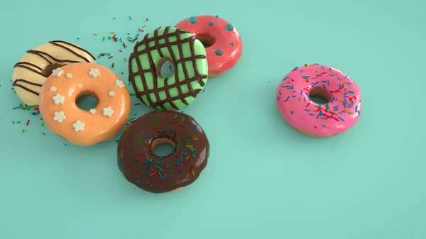 Delicioso Comida Bela Sobremesa Donuts — Fotografia de Stock