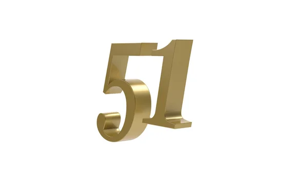 Gold Number Digit Metal Render Illustration — Stock Photo, Image