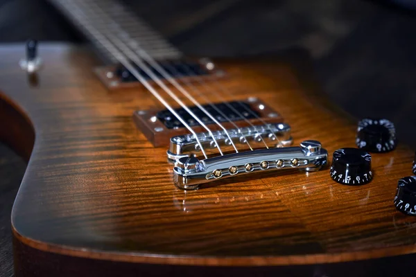 Close Dos Botões Potenciométricos Guitarra — Fotografia de Stock