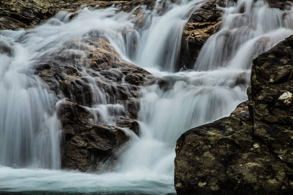 Long Exposure Waterfall Gorges Heric Tourist Attraction Mons Languedoc France — Stock Photo, Image