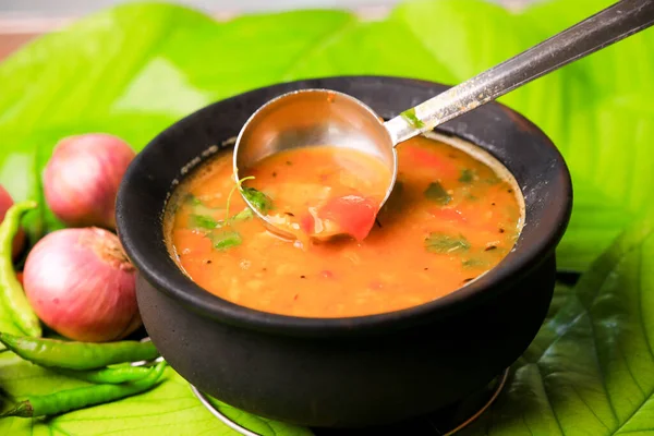 Andhra Plato Famoso Rasam Sambaar — Foto de Stock