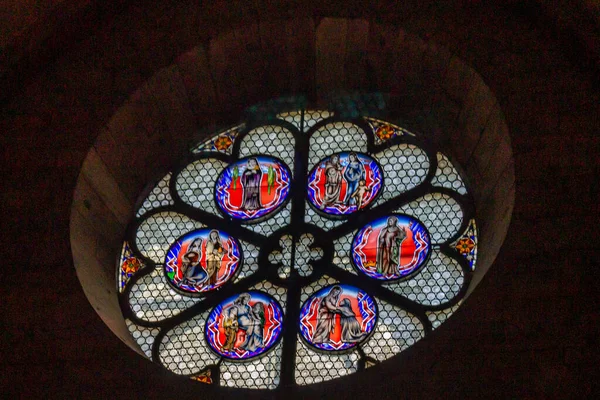 Jendela Kaca Patri Yang Indah Dari Katedral Freiburg Breisgau Jerman — Stok Foto