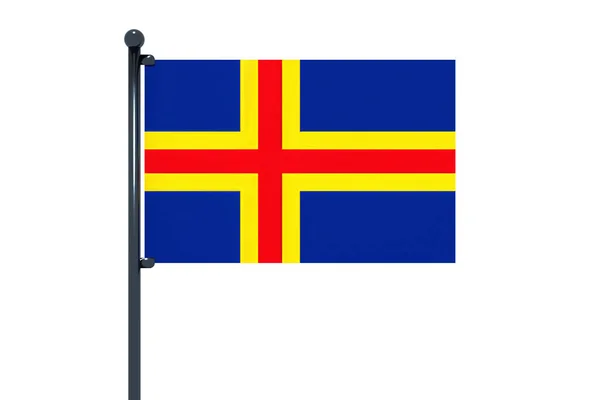 Eine Abbildung Der Flagge Der Aland Inseln Isoliert Auf Weißem — Stockfoto