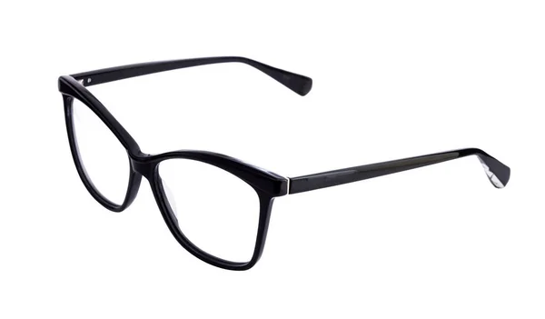 Close Óculos Óptica Fundo Branco — Fotografia de Stock