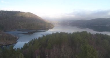 Norveç ve Danimarka 'nın Stavanger ve Frederikshavn şehirleri arasındaki sınırın hava aracı görüntüleri.