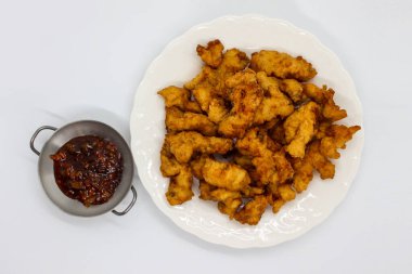 Lezzetli bir ev yapımı Çin yemeği, tatlı ve ekşi domuz eti ve biber sosu çektim.