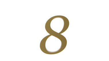 Altın 8 numara 8. 3 boyutlu resim çizimi