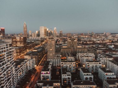 Frankfurt am Main, Almanya 'nın manzaralı bir görüntüsü.