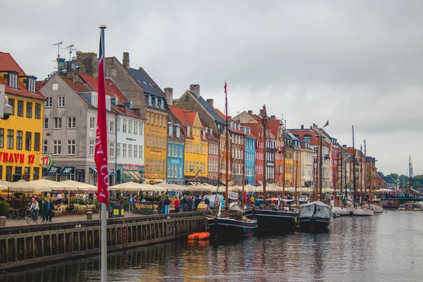 Copenhague Nyhavn Puerto Temporada Turística — Foto de Stock
