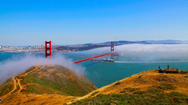 San Francisco Kaliforniya Golden Gate Köprüsü Üzerinde Sis Var — Stok fotoğraf
