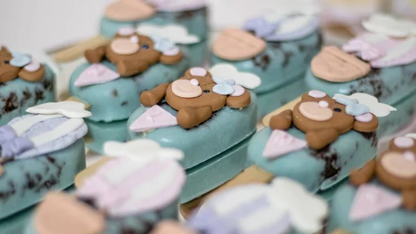 Gros Plan Cookies Pour Baby Shower — Photo