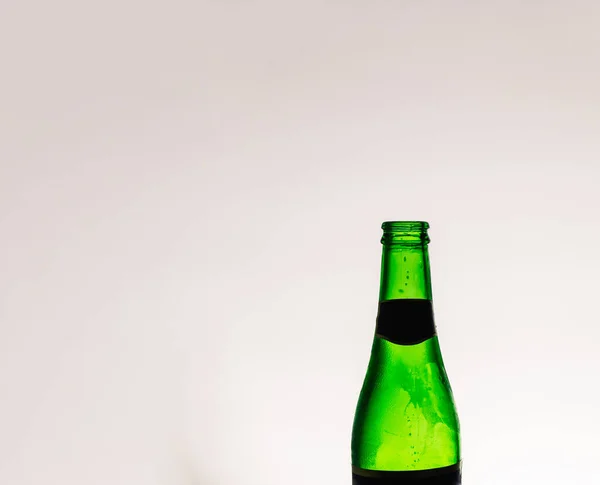 Closeup Bottle White Background Copy Space — Stock Photo, Image