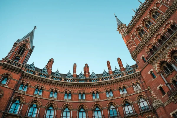 Colpo Basso Angolo Del Saint Pancras International Edificio Esterno Londra — Foto Stock