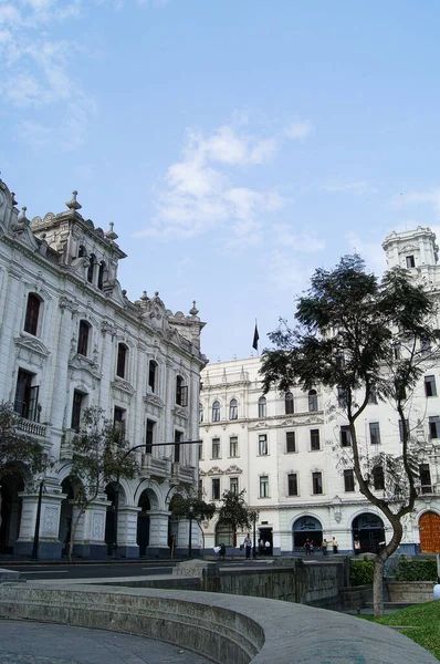 Vertical Shot Historical Colonial Style Buildings Surrounding Plaza San Martin — Stock Photo, Image
