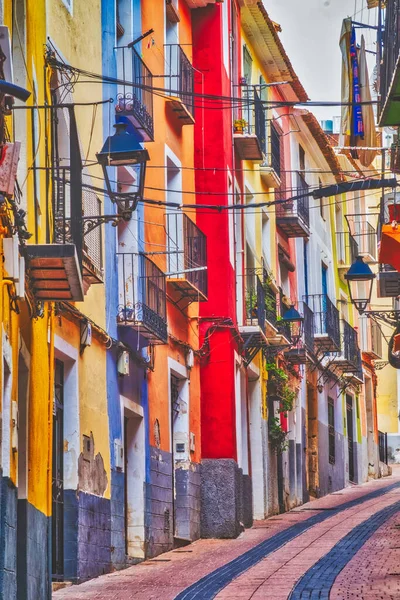 Shot Old Colorfull Houses Villajoyosa — Stock Photo, Image