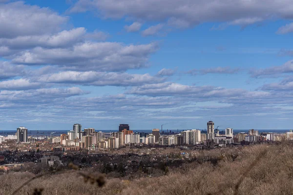 Edifícios Hamilton Contra Fundo Mar Céu Ontário Canadá — Fotografia de Stock