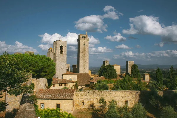 San Gimignano Wieże Widok Miasto — Zdjęcie stockowe