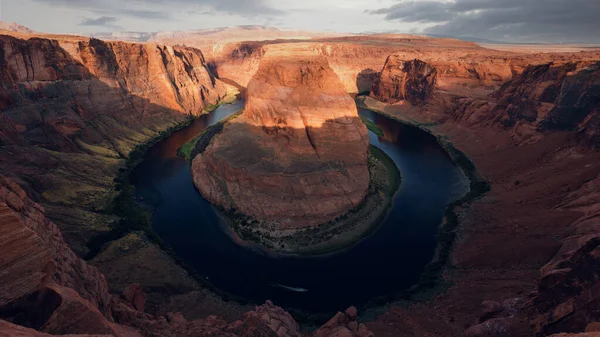 Uma Visão Panorâmica Curva Ferradura Grand Canyon Arizona — Fotografia de Stock