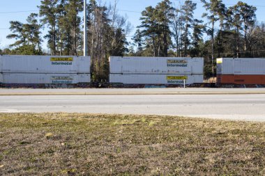 Augusta, Ga USA - 02: 23 21: Çift katlı tren ve sokak