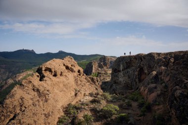 İspanya, Gran Canaria 'daki Roque Nublo' dan manzara
