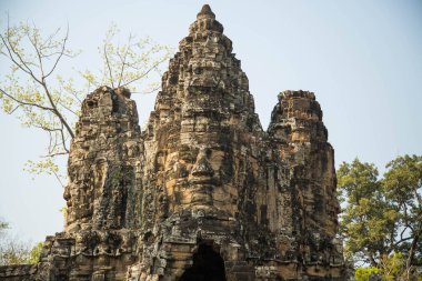 Güzel, eski bir tapınağın yakın çekimi.