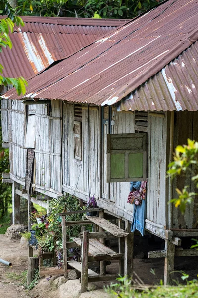 Primer Plano Una Casa Local Pueblo Isla Flores — Foto de Stock