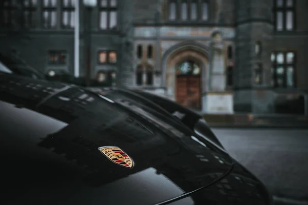 Porsche Taycan Cross Turismo Nejkrásnějším Švédském Městě Síla Elektromobilů — Stock fotografie
