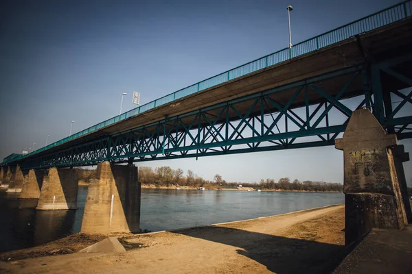 Γέφυρα Συνοριακής Διέλευσης Μεταξύ Μπράτσκο Βοσνίας Και Ερζεγοβίνης Και Γκούνια — Φωτογραφία Αρχείου