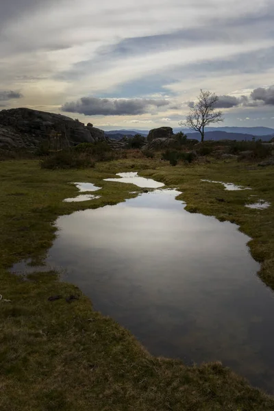 Regnvandet Toppen Nationalparken Geres Portugal - Stock-foto