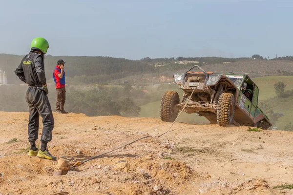 Egy Terepjáró Versenyautó Sárral Borítva National All Terrain Championship Portugal — Stock Fotó