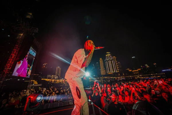 Известный Американский Рэпер Tyga Выступает Фестивале Дубае Оаэ — стоковое фото