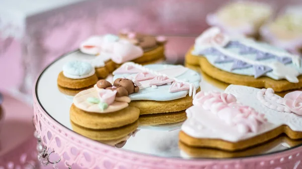 Closeup Cookies Baby Shower — Stock Photo, Image