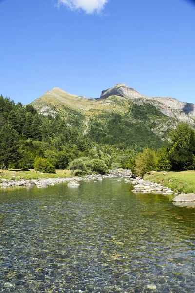 Eine Vertikale Aufnahme Eines Baches Höhenweg Der Haute Route Der — Stockfoto