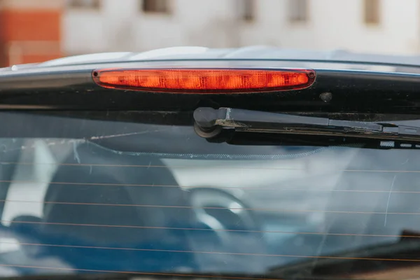 Closeup Wiper Car Rear Window — Stock Photo, Image