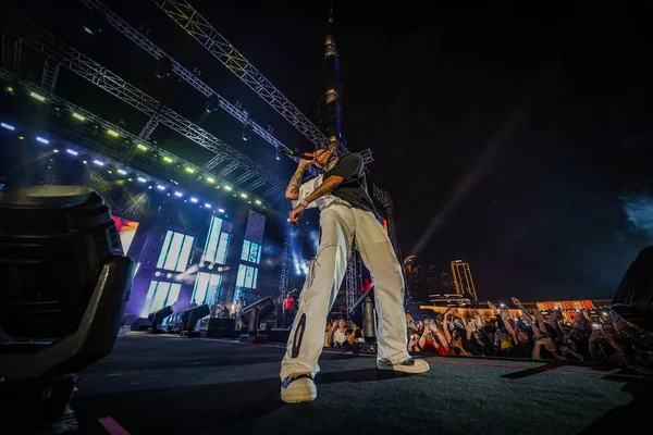 Famous American Rapper Tyga Performing Festival Dubai United Arab Emirates — Stock Photo, Image