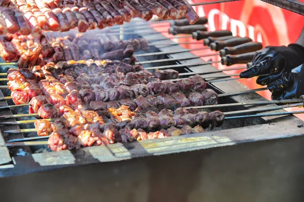 Panini Maiale Formaggio Pugliesi Cucinati Barbecue — Foto Stock