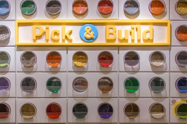 Lego Store Detail Raccogli Costruisci Tuoi Pezzi — Foto Stock