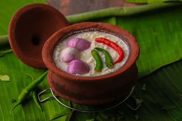 Chaddannam Indian Famous Traditional Fermented Rice Curd Rice Curd Rice — Stock Photo, Image