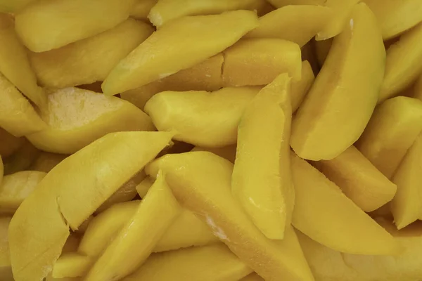 Dojrzały Soczysty Składnik Plastry Mango — Zdjęcie stockowe