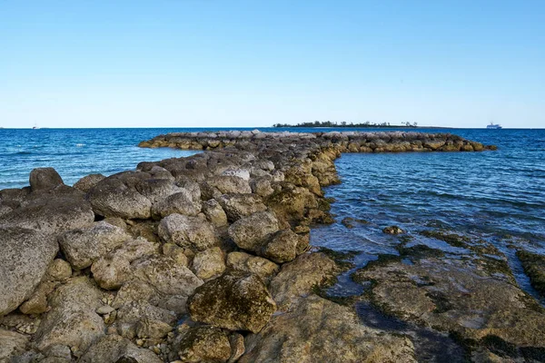 Close Shot Small Stone Path Island Sea — Stock Photo, Image